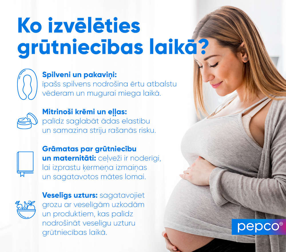 PEPCO informatīva ilustrācija: Ko iegādāties grūtniecei?