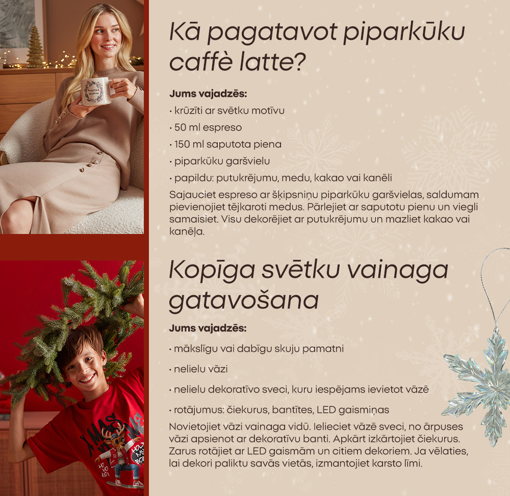 Kā pagatavot piparkūku caffè latte?; Kopīga svētku vainaga gatavošana 