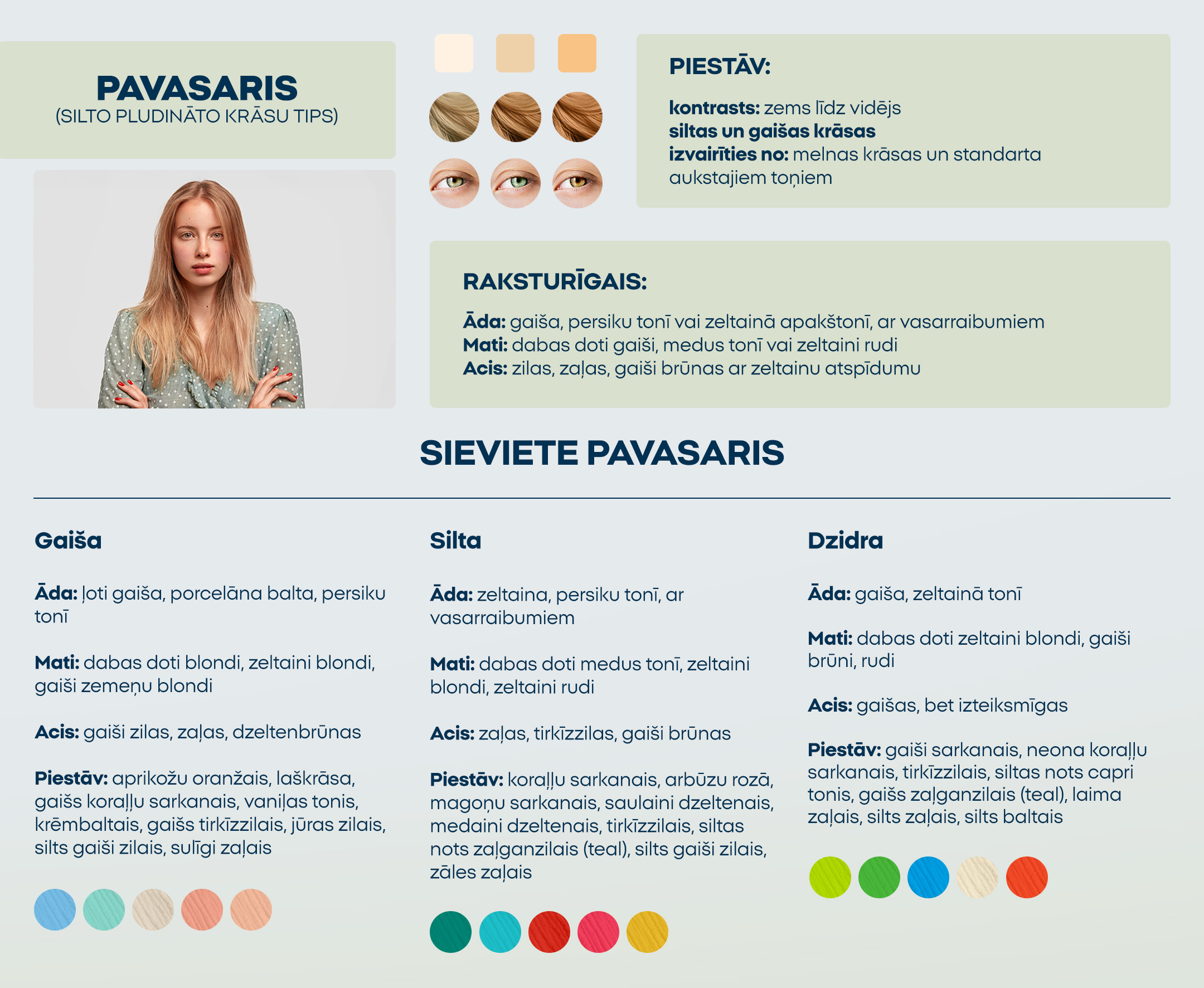 Pavasaris (silto pludināto krāsu tips) 