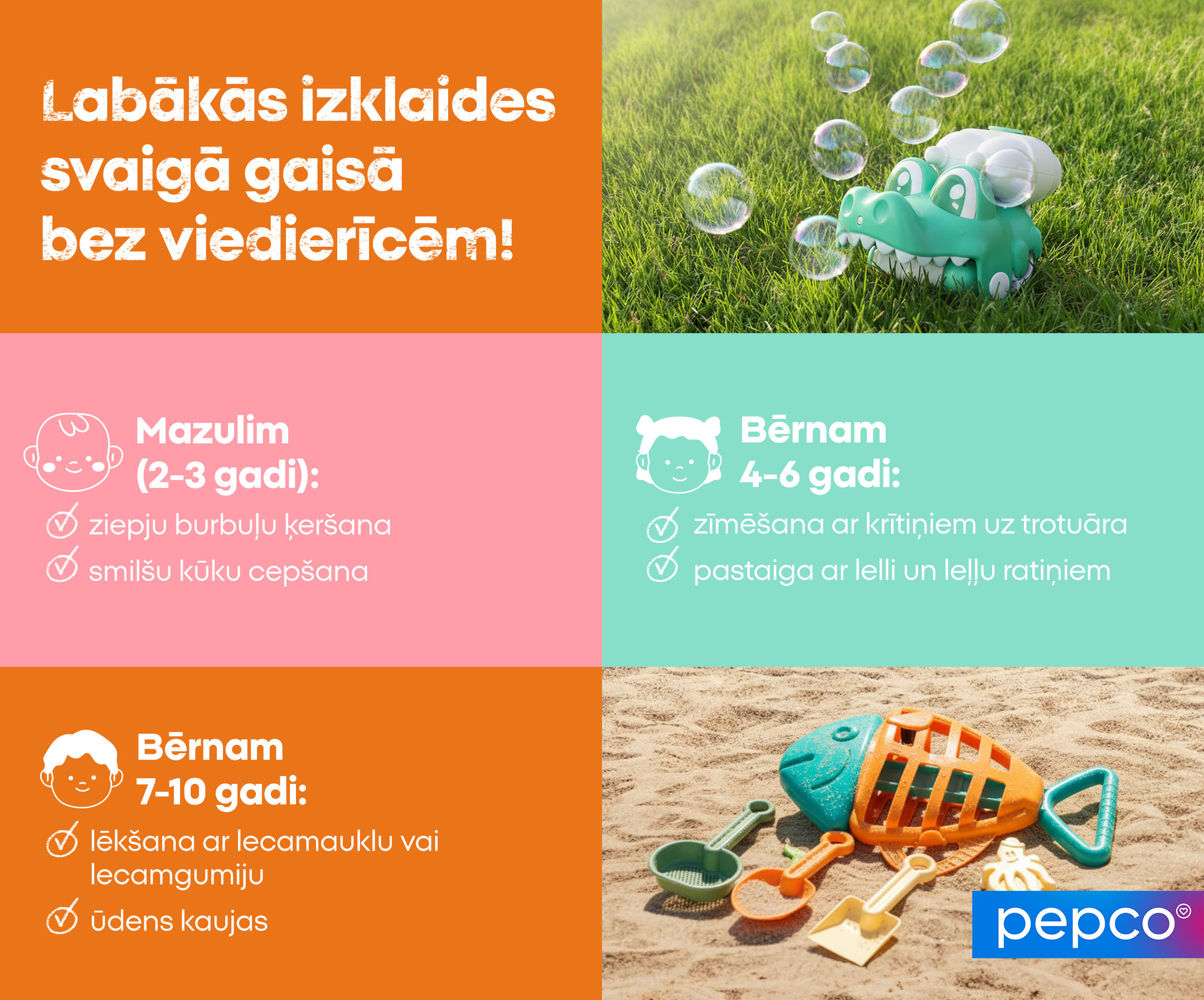 Labākās izklaides svaigā gaisā bez viedierīcēm!