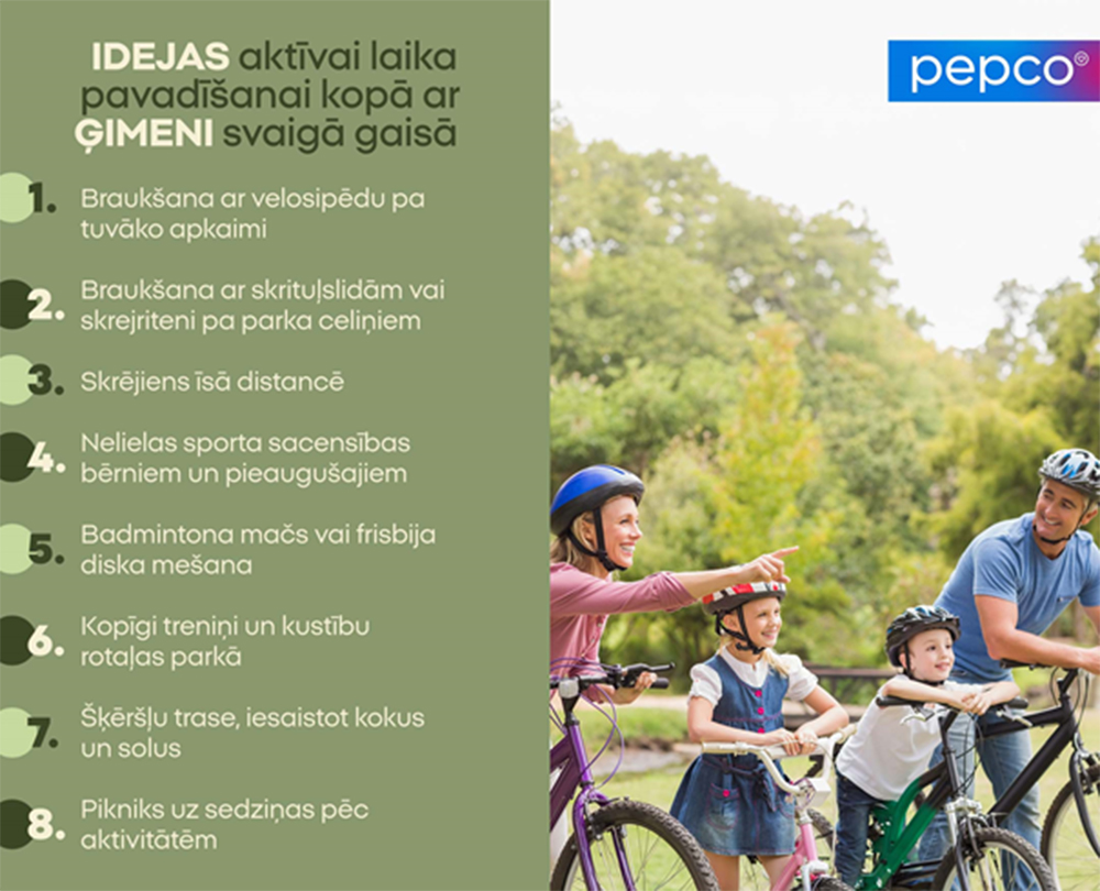 IDEJAS aktīvai laika pavadīšanai kopā ar ĢIMENI svaigā gaisā 